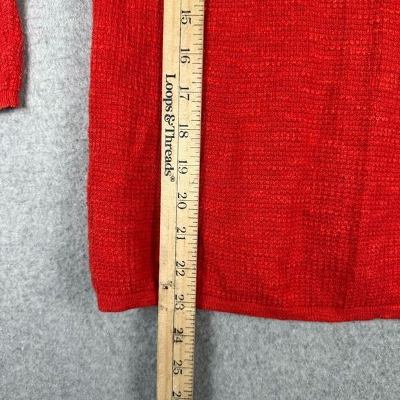 Eileen Fisher Womens Size XS Organic Linen Cotton Pullover Sweater Red V Neck - Picture 4 of 8